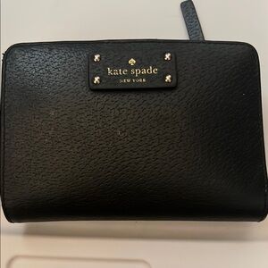 Kate Spade Black Textured Leather Wallet
